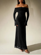 ERIKA LONG SEQUIN DRESS